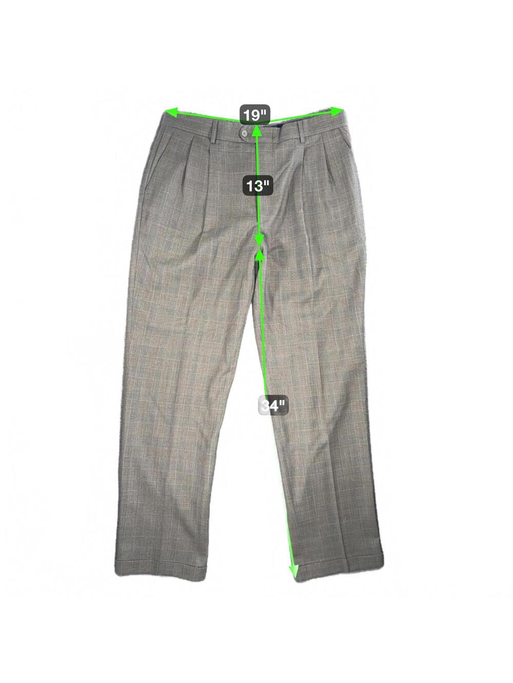 Linea Naturale Men's Windowpane Plaid Fine Wool Italian Dress Pants 38x34 Vtg View 3
